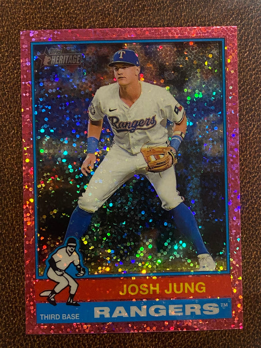 Josh Jung - 2025 Topps Heritage - Pink Sparkle - Rangers