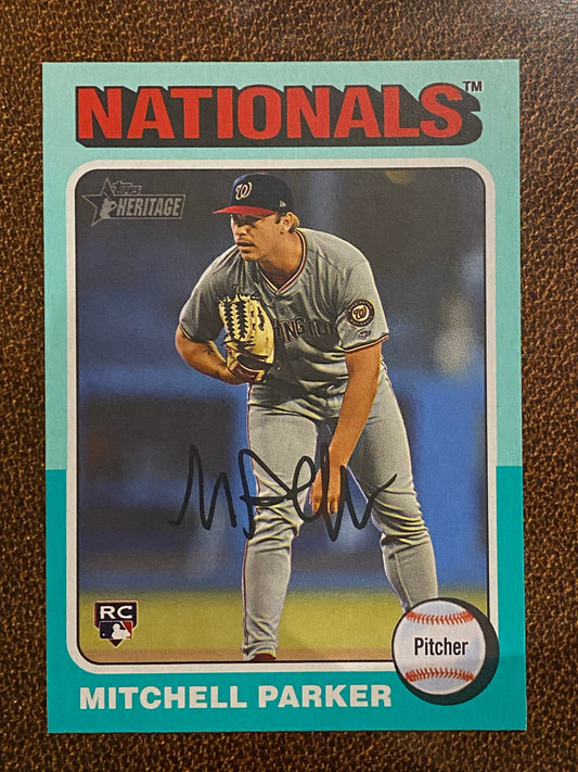 Mitchell Parker - 2024 Topps Heritage High Number - Aqua Border - Nationals