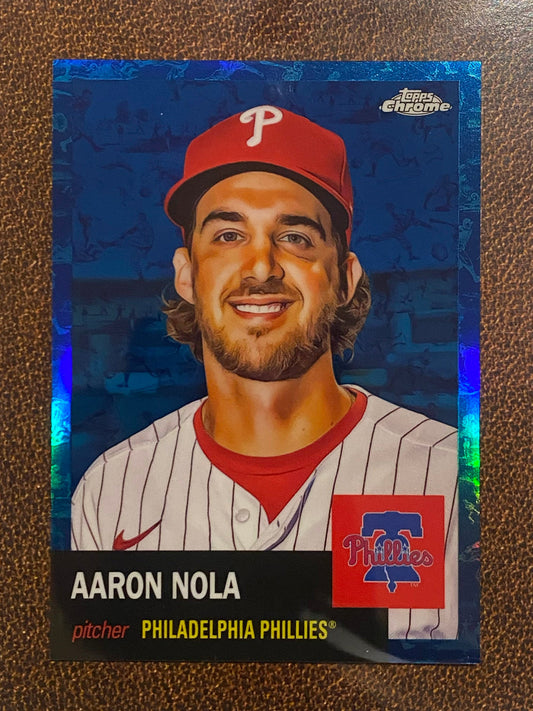 Aaron Nola - 2022 Topps Chrome Platinum Anniversary - Blue Toile /199 - Phillies