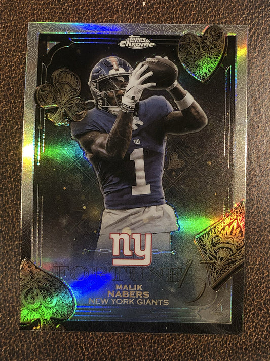 Malik Nabers - 2025 Topps Chrome - Fortune 15 Refractor - Giants