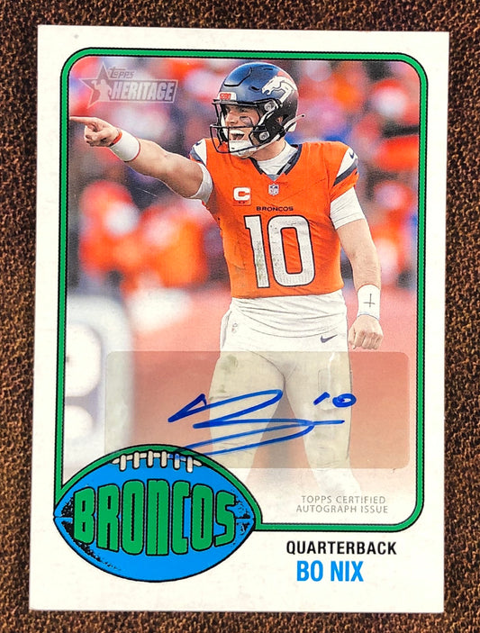 Bo Nix - 2026 Topps Heritage - AUTO - Broncos *corner issues*