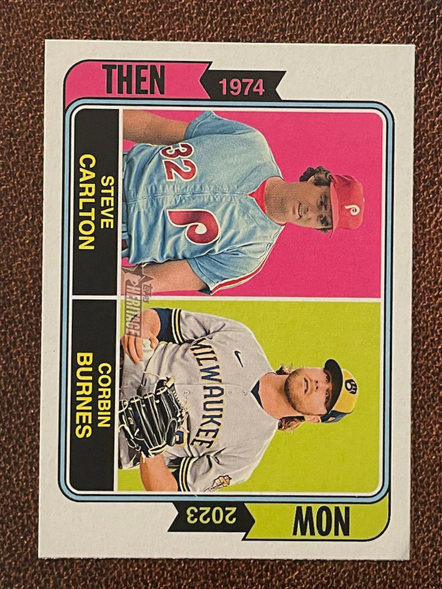 Carlton/Burnes - 2023 Topps Heritage - Then and Now Insert