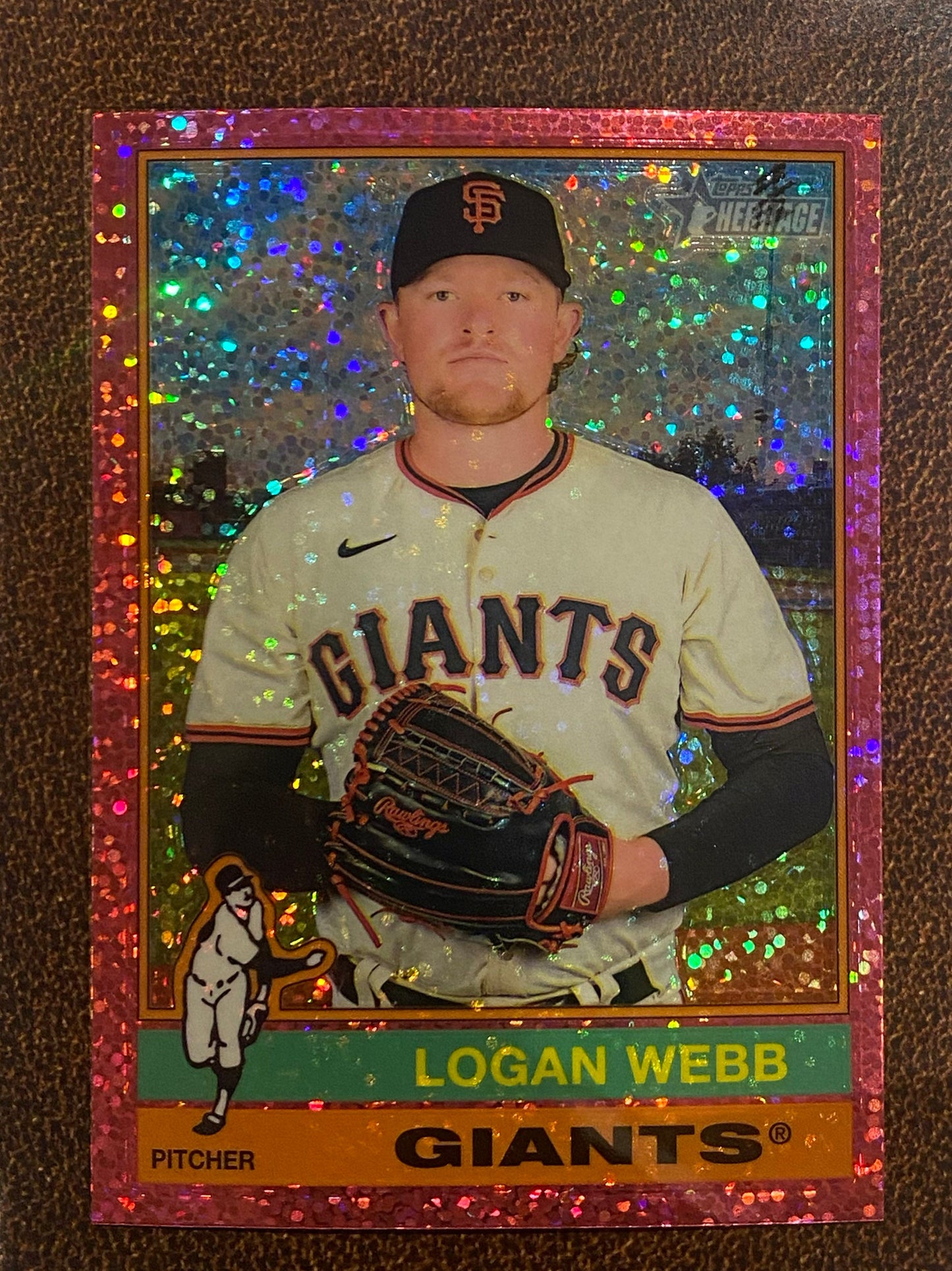 Logan Webb - 2025 Topps Heritage - Pink Sparkle - Giants