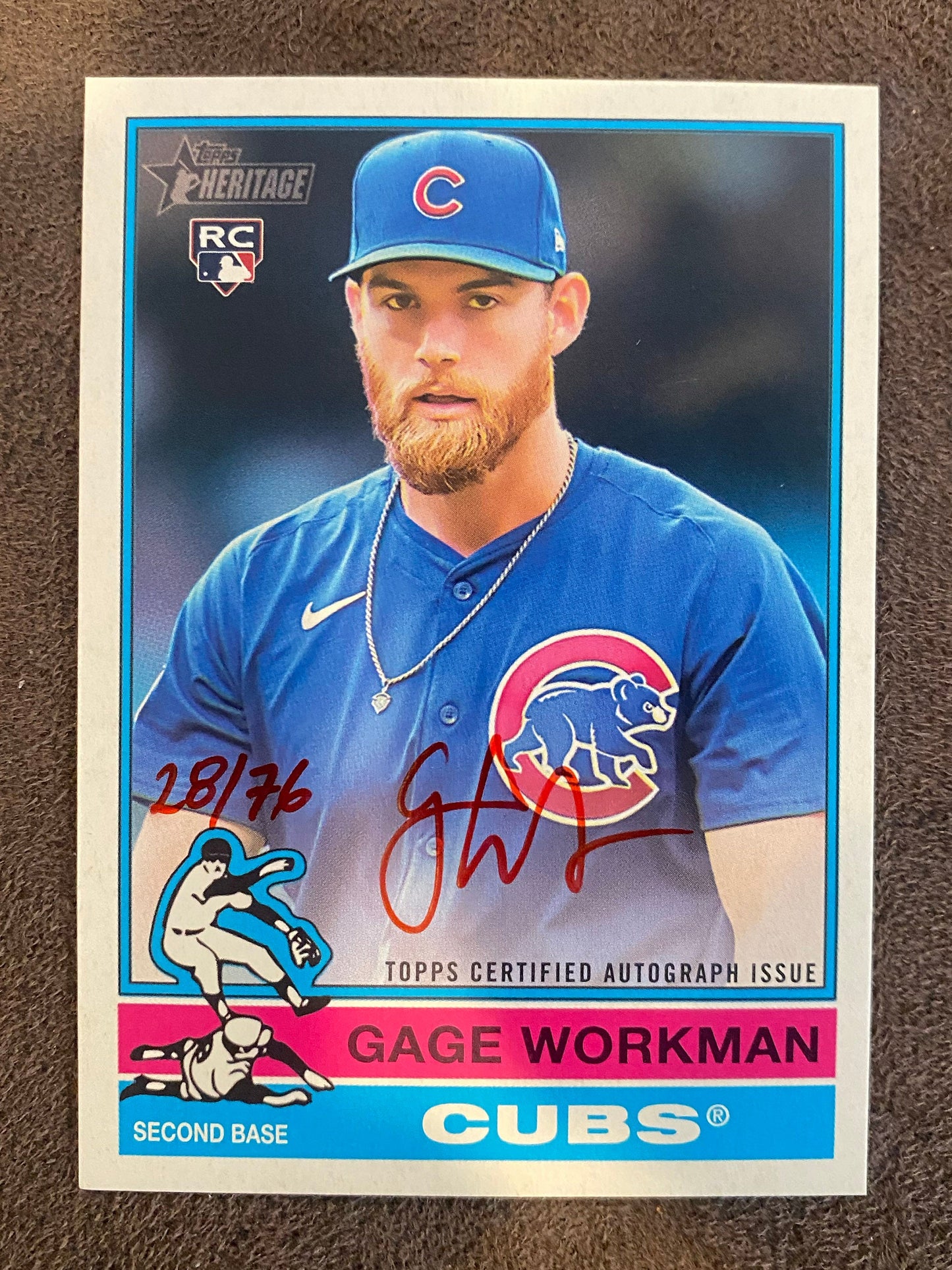 Gage Workman - 2025 Topps Heritage High Number - Red Ink AUTO /76 - Tigers
