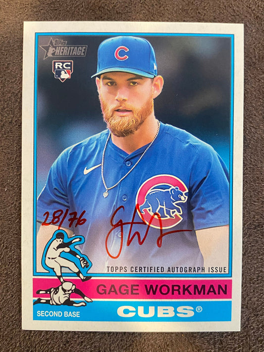 Gage Workman - 2025 Topps Heritage High Number - Red Ink AUTO /76 - Tigers