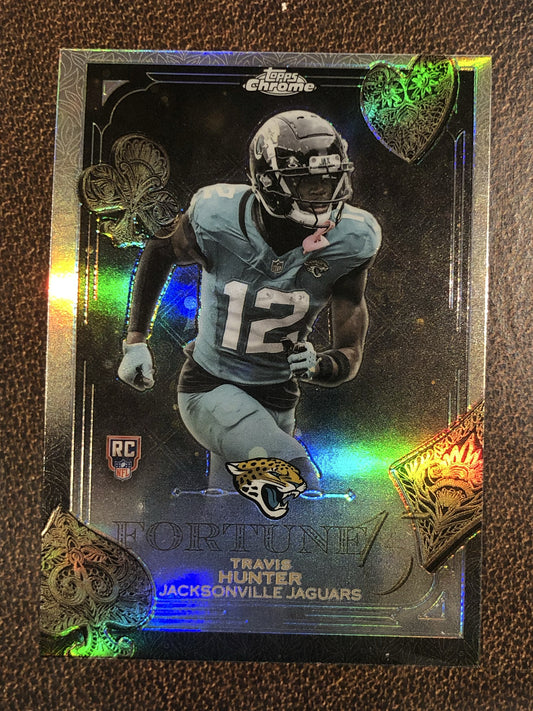 Travis Hunter - 2025 Topps Chrome - Fortune 15 Refractor - Jaguars