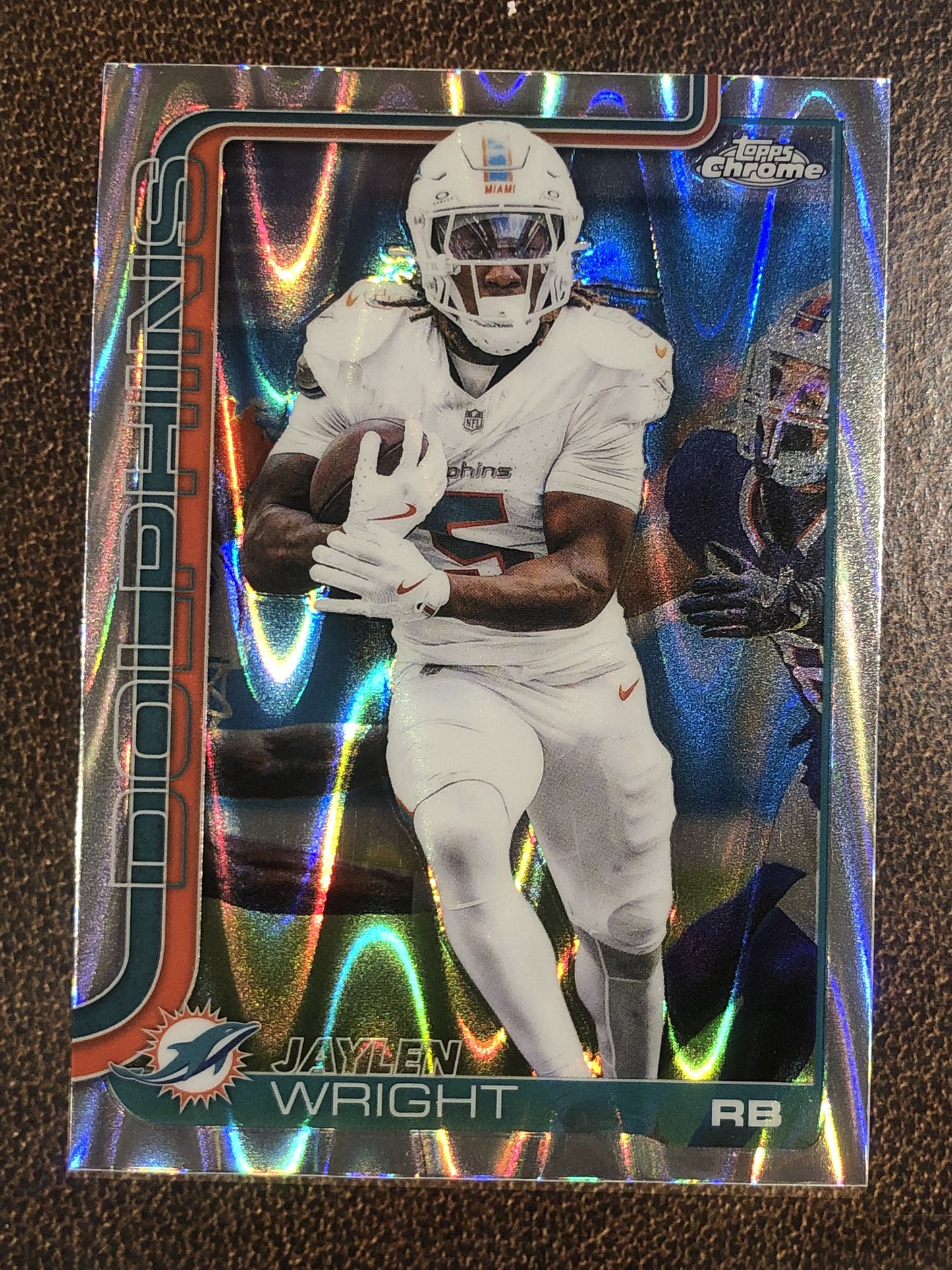 Jaylen Wright - 2025 Topps Chrome - Raywave Refractor - Dolphins
