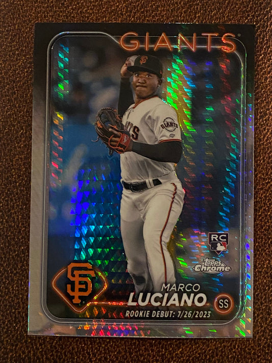 Marco Luciano - 2024 Topps Chrome Update - Prism Refractor (Rookie Debut) - Giants