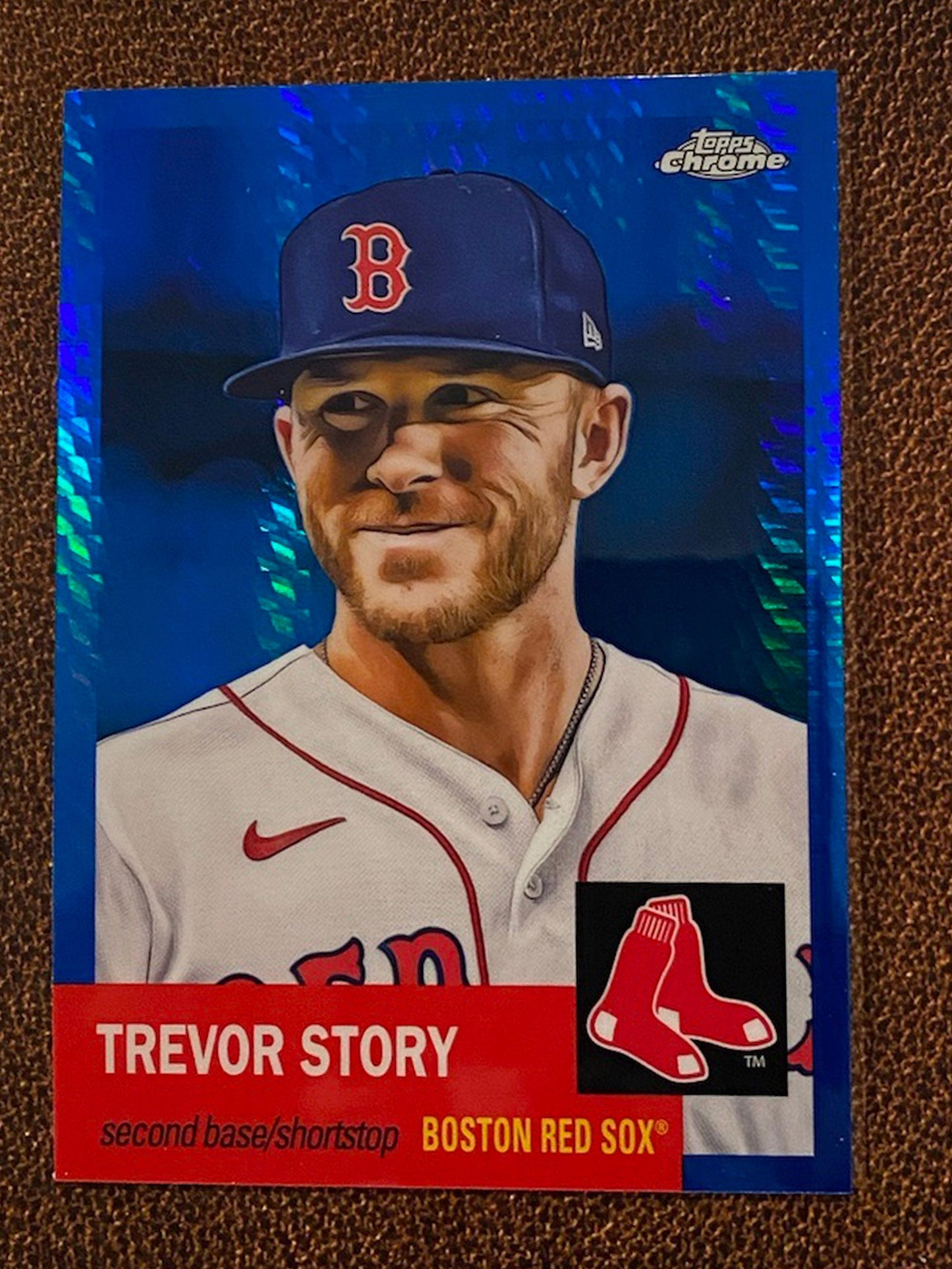 Trevor Story - 2022 Topps Chrome Platinum Anniversary - Blue Prism - Red Sox