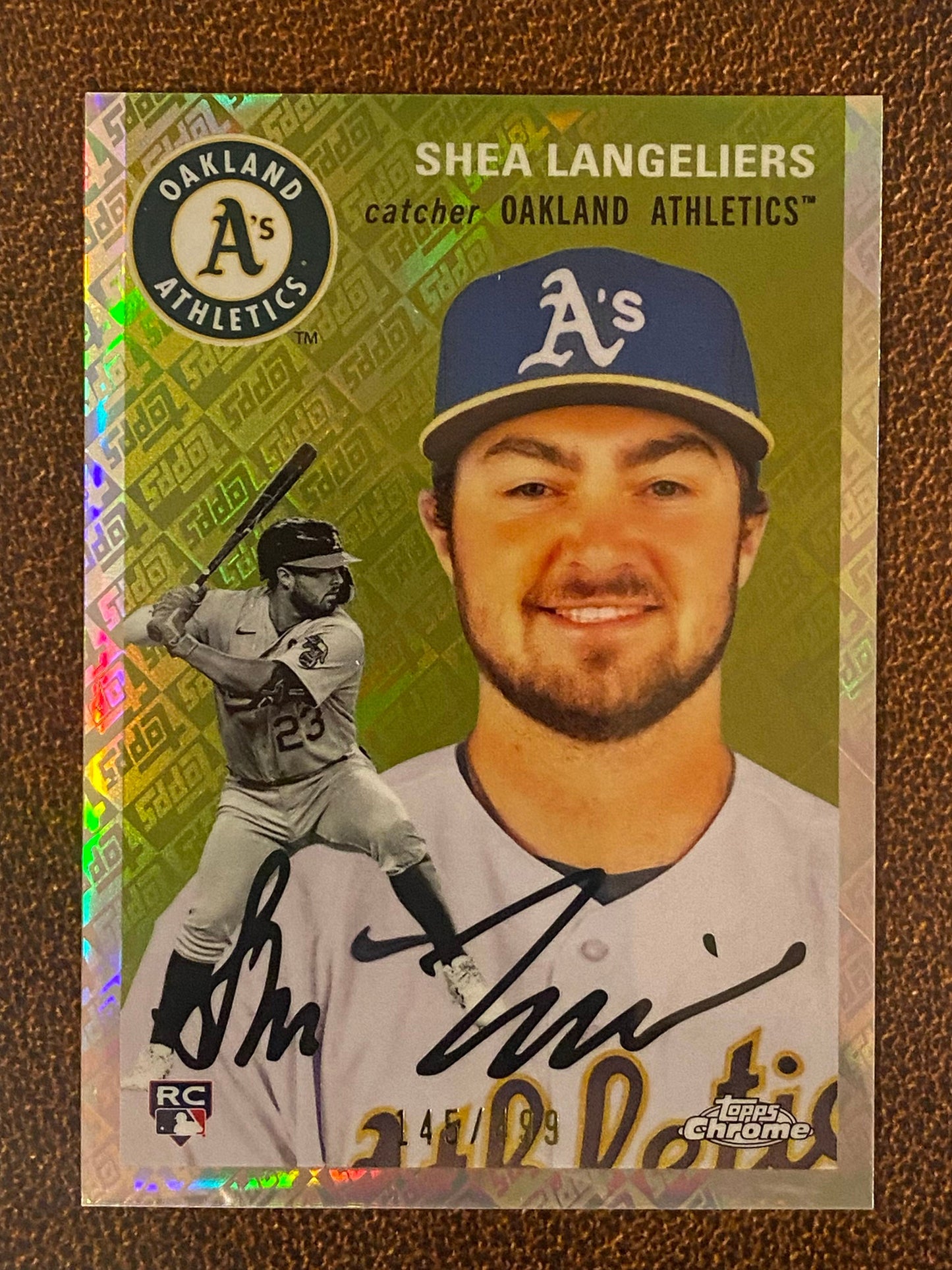 Shea Langeliers - 2023 Topps Chrome Platinum Anniversary - Logofractor /499 - Athletics