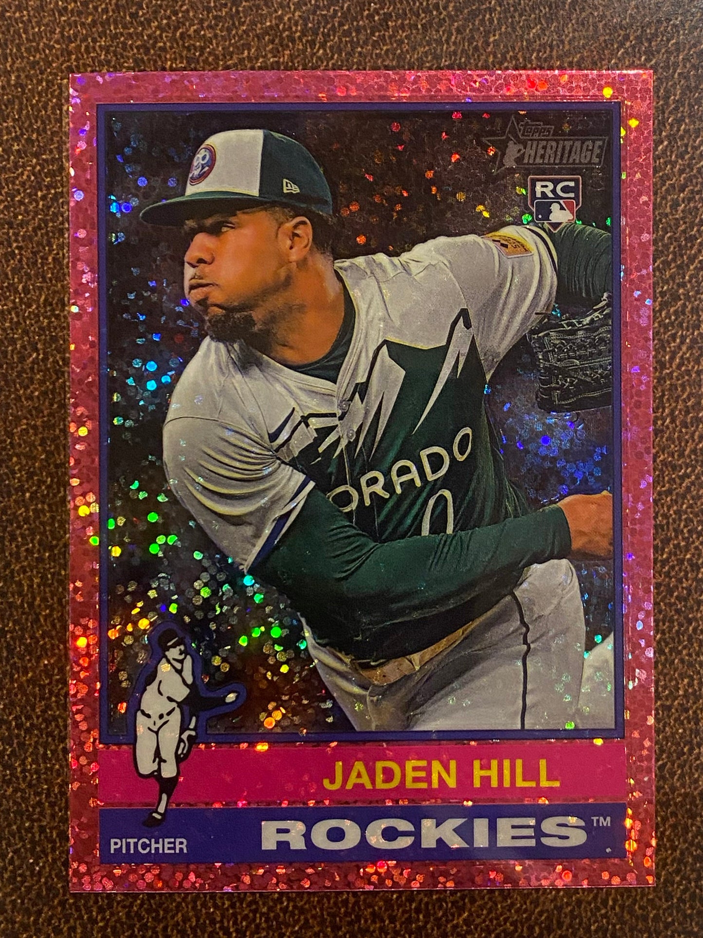 Jaden Hill - 2025 Topps Heritage - Pink Sparkle - Rockies