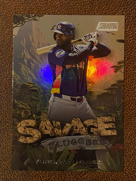Yordan Alvarez - 2025 Topps Stadium Club - Savage Sluggers Insert - Astros