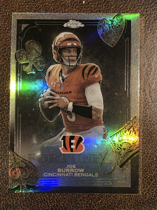 Joe Burrow - 2025 Topps Chrome - Fortune 15 Refractor - Bengals
