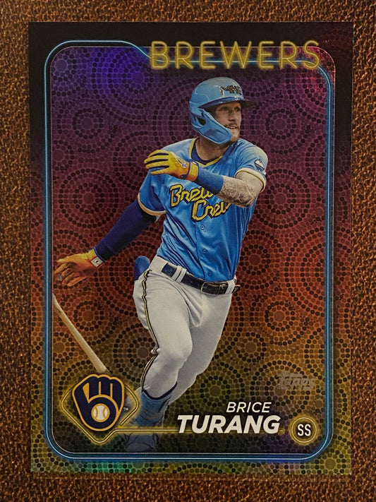 Brice Turang - 2024 Topps Series 2 - Holiday Parallel - Brewers