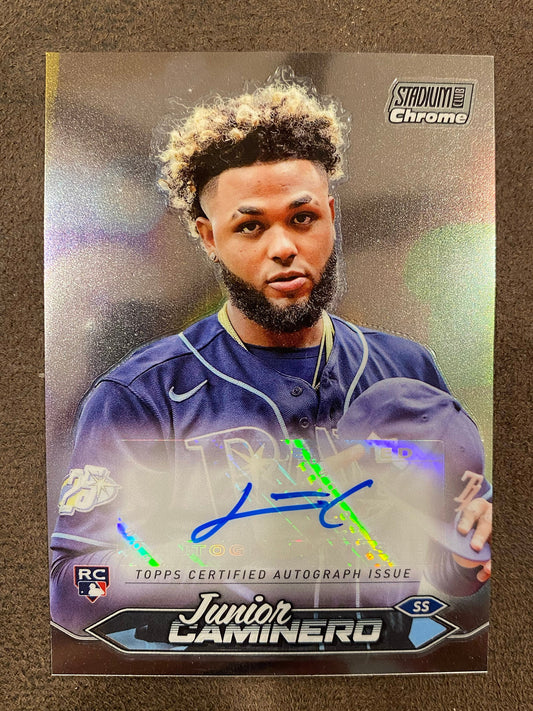 Junior Caminero - 2024 Topps Stadium Club - Chrome AUTO - Rays