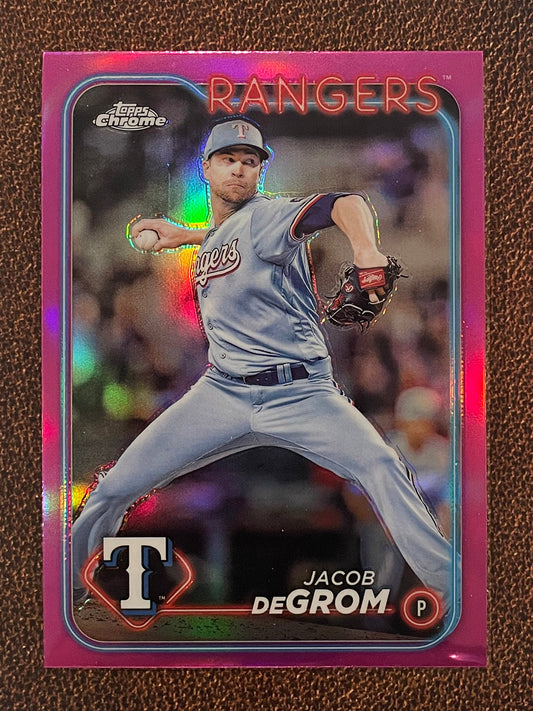 Jacob deGrom - 2024 Topps Chrome - Pink Refractor - Rangers