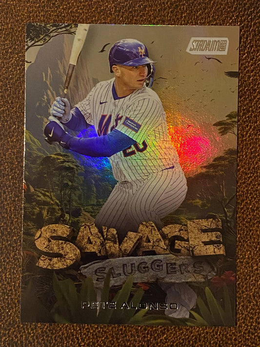 Pete Alonso - 2025 Topps Stadium Club - Savage Sluggers Insert - Mets
