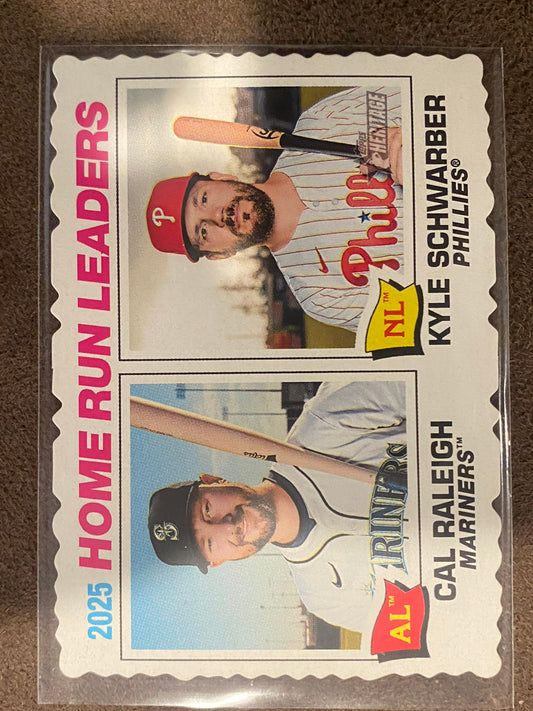 Cal Raleigh/Kyle Schwarber - 2026 Topps Heritage - Deckle Edge SP - Mariners