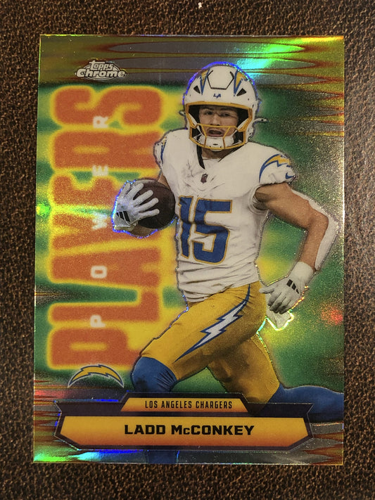Ladd McConkey - 2025 Topps Chrome - Power Player Refractor - Chargers