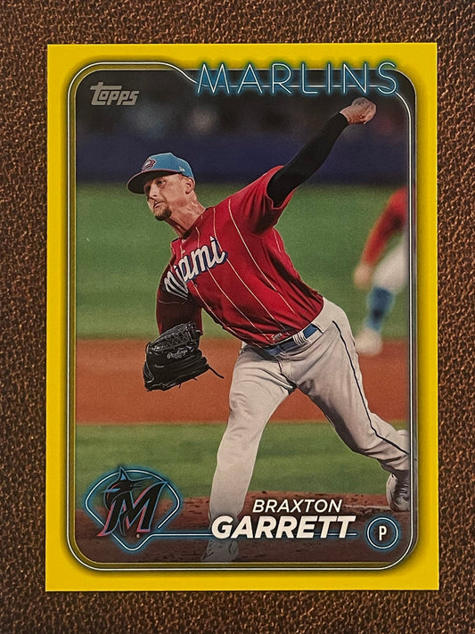 Braxton Garrett - 2024 Topps Series 1 - Yellow Parallel - Marlins