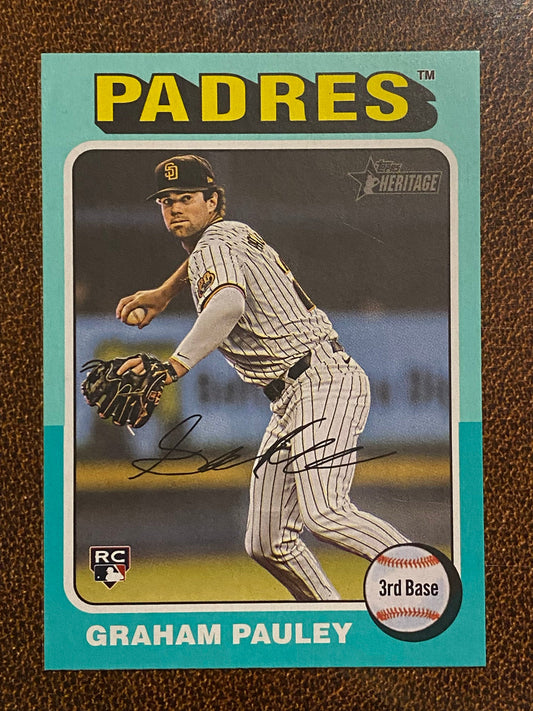 Graham Pauley - 2024 Topps Heritage High Number - Aqua Border - Padres