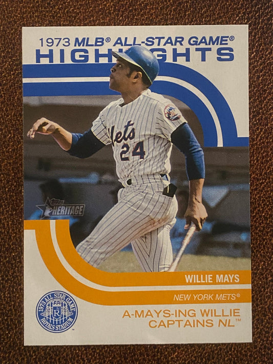 Willie Mays - 2022 Topps Heritage High Number - 1973 MLB All-Star Game Highlights - Mets