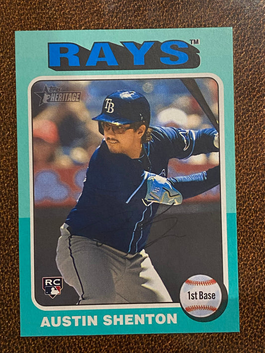 Austin Shenton - 2024 Topps Heritage High Number - Aqua Border - Rays