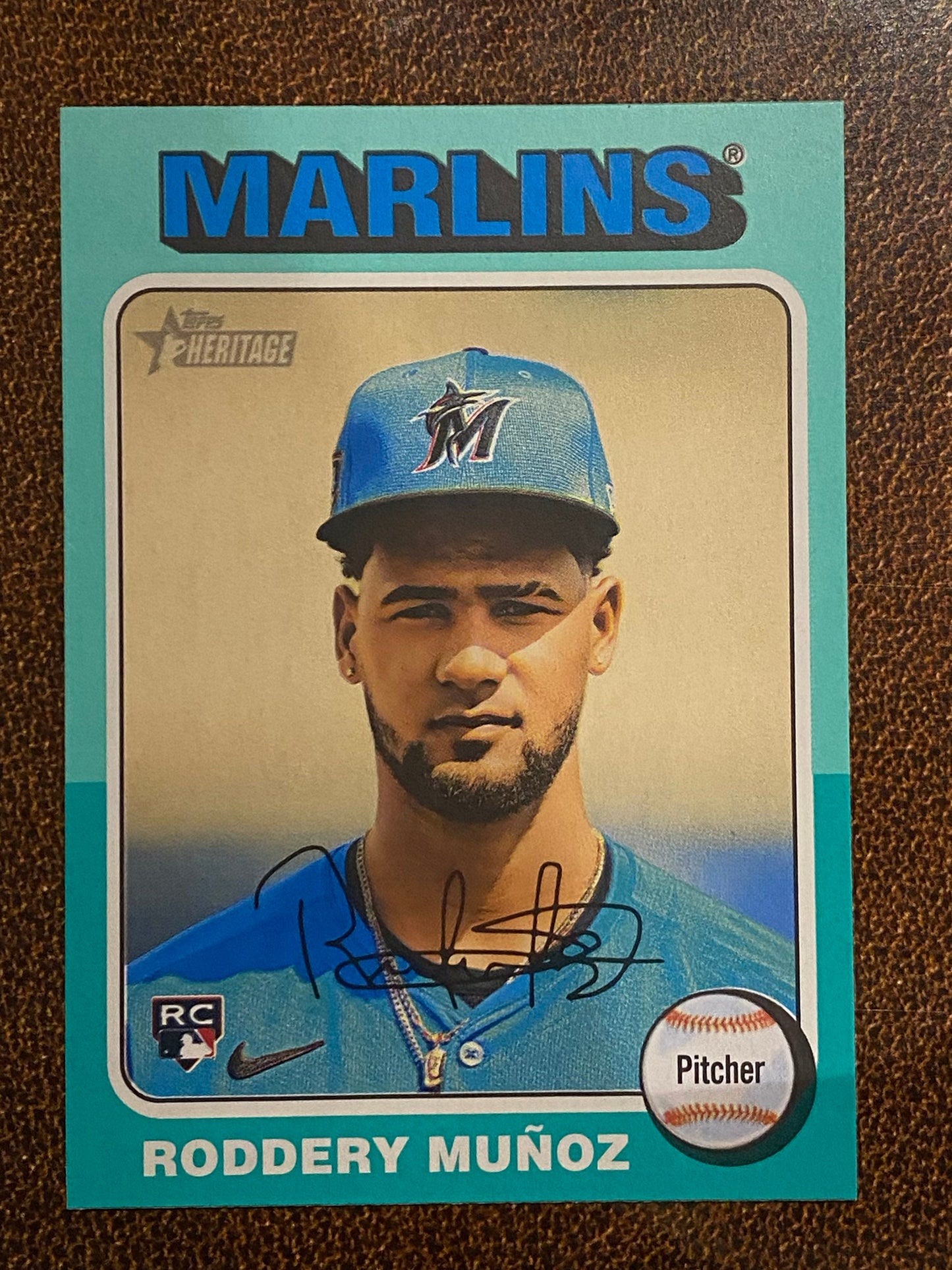 Roddery Munoz - 2024 Topps Heritage High Number - Aqua Border - Marlins