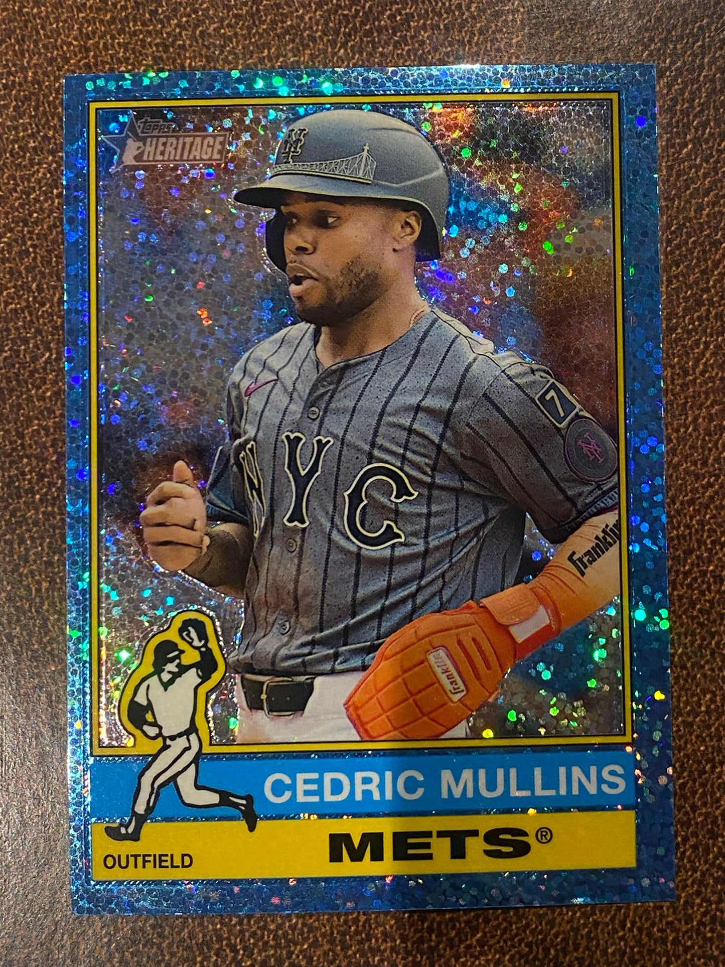 Cedric Mullins - 2025 Topps Heritage High Number - Blue Sparkle - Mets