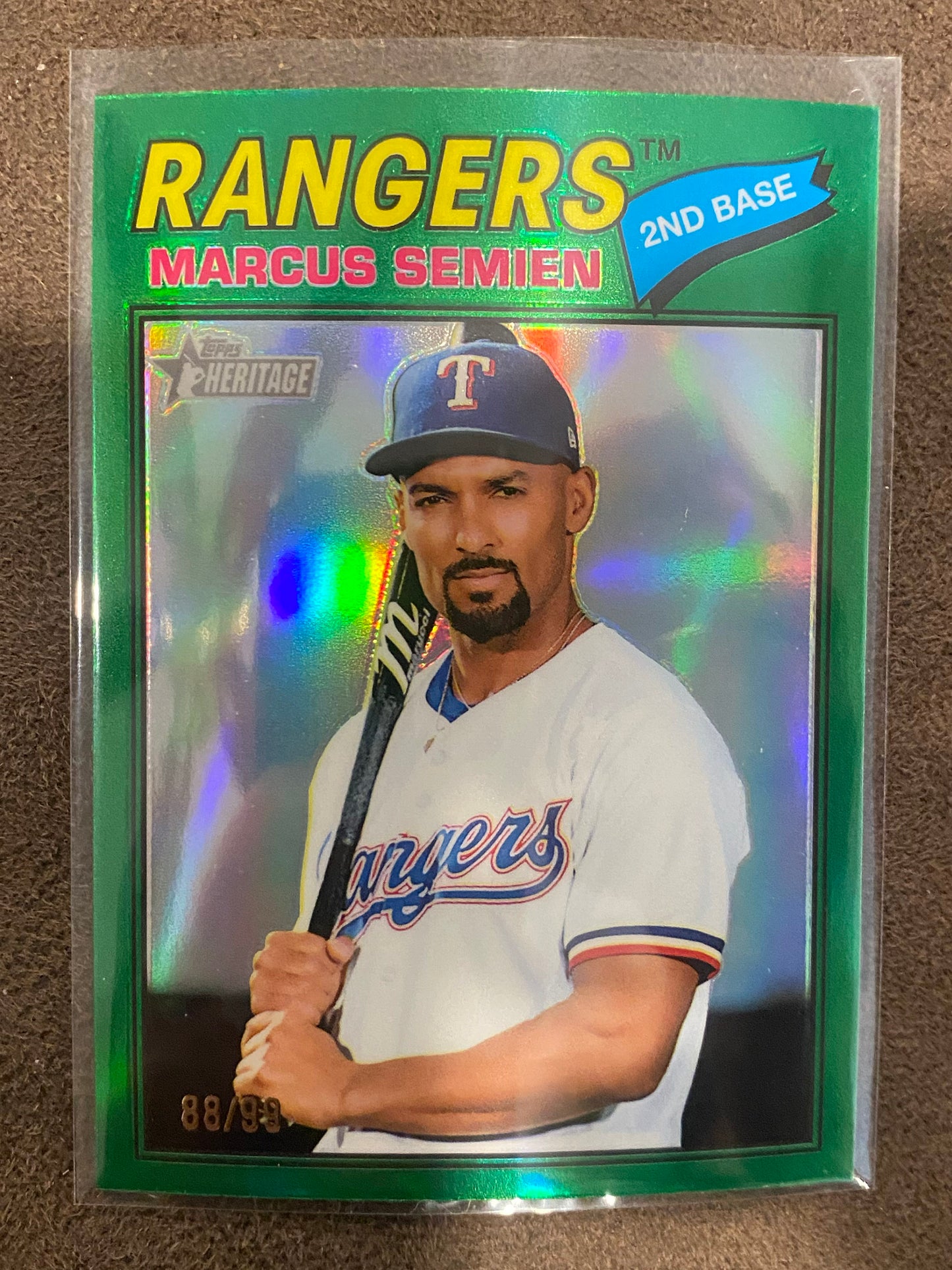 Marcus Semien - 2026 Topps Heritage - Green Refractor /99 - Rangers