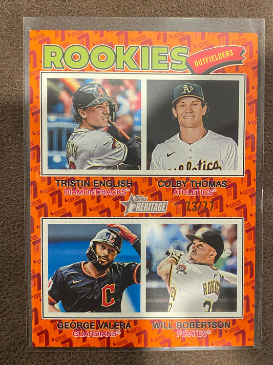 English/Thomas/Valera/Robertson - 2026 Topps Heritage - Color of The Year /77 - Diamondbacks