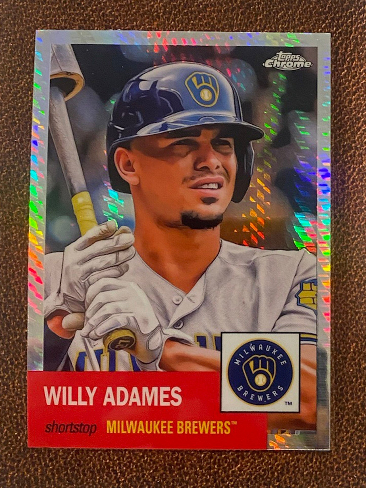 Willy Adames - 2022 Topps Chrome Platinum Anniversary - Prism Refractor - Brewers