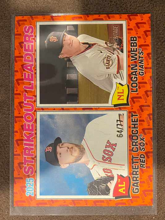 Garrett Crochet/Logan Webb - 2026 Topps Heritage - Color of The Year /77 - Red Sox