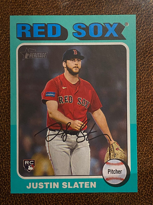 Justin Slaten - 2024 Topps Heritage High Number - Aqua Border - Red Sox