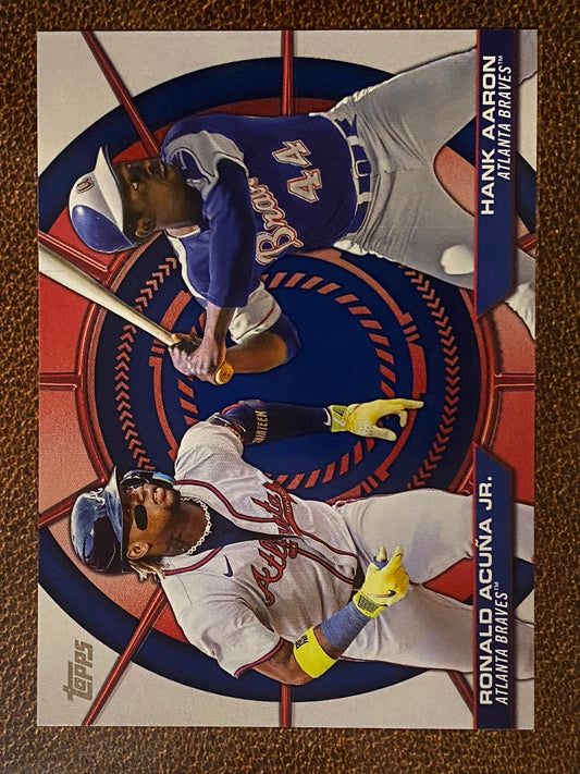 Hank Aaron/Ronald Acuna Jr. - 2025 Topps Series 2 - Dynamic Duo Insert - Braves