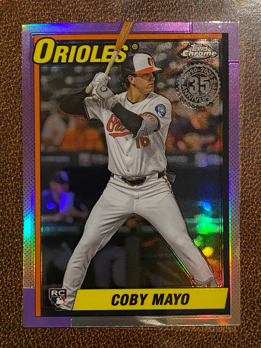 Coby Mayo - 2025 Topps Chrome - 1990 Insert - Orioles