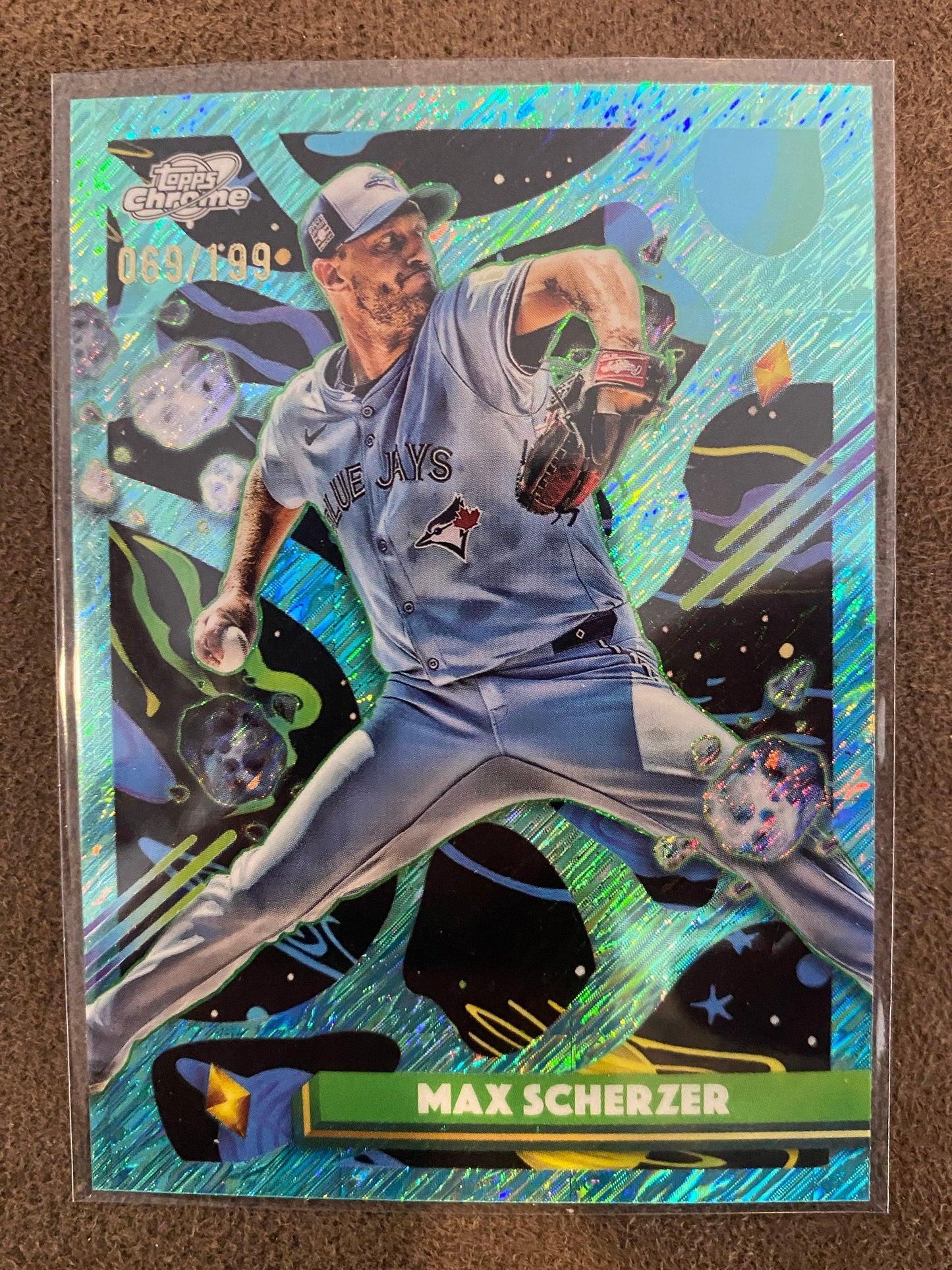 Max Scherzer - 2025 Topps Chrome Cosmic - Aqua /199 - Blue Jays
