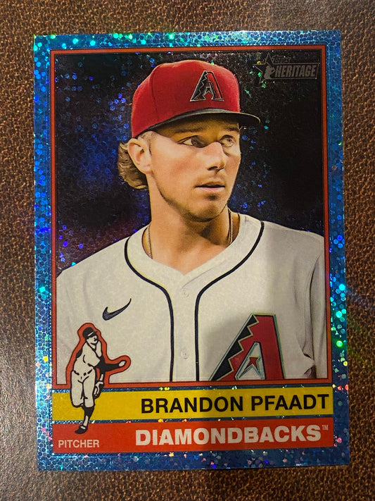 Brandon Pfaadt - 2025 Topps Heritage High Number - Blue Sparkle - Diamondbacks