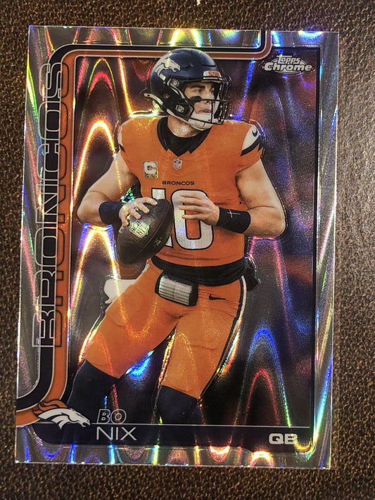 Bo Nix - 2025 Topps Chrome - Raywave Refractor - Broncos