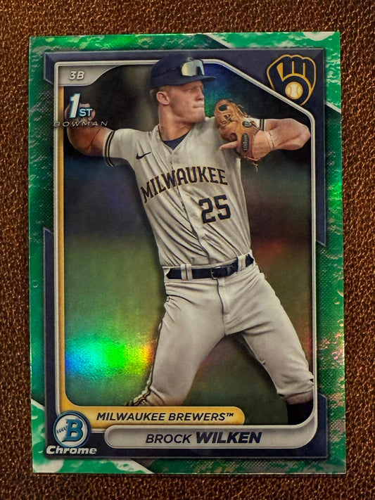 Brock Wilken - 2024 Bowman - Chrome Lunar Glow - Brewers