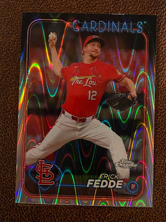 Erick Fedde - 2024 Topps Chrome Update - Raywave Refractor - Cardinals