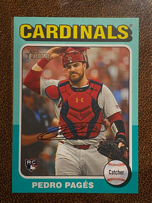 Pedro Pages - 2024 Topps Heritage High Number - Aqua Border - Cardinals