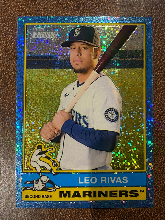 Leo Rivas - 2025 Topps Heritage High Number - Blue Sparkle - Mariners