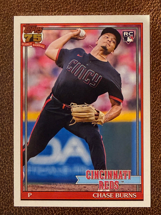 Chase Burns - 2026 Topps Series 1 - 1991 Insert - Reds