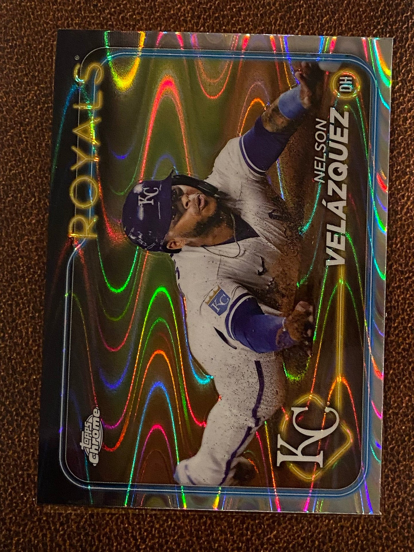 Nelson Velazquez - 2024 Topps Chrome Update - Raywave Refractor - Royals