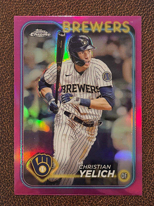 Christian Yelich - 2024 Topps Chrome - Pink Refractor - Brewers