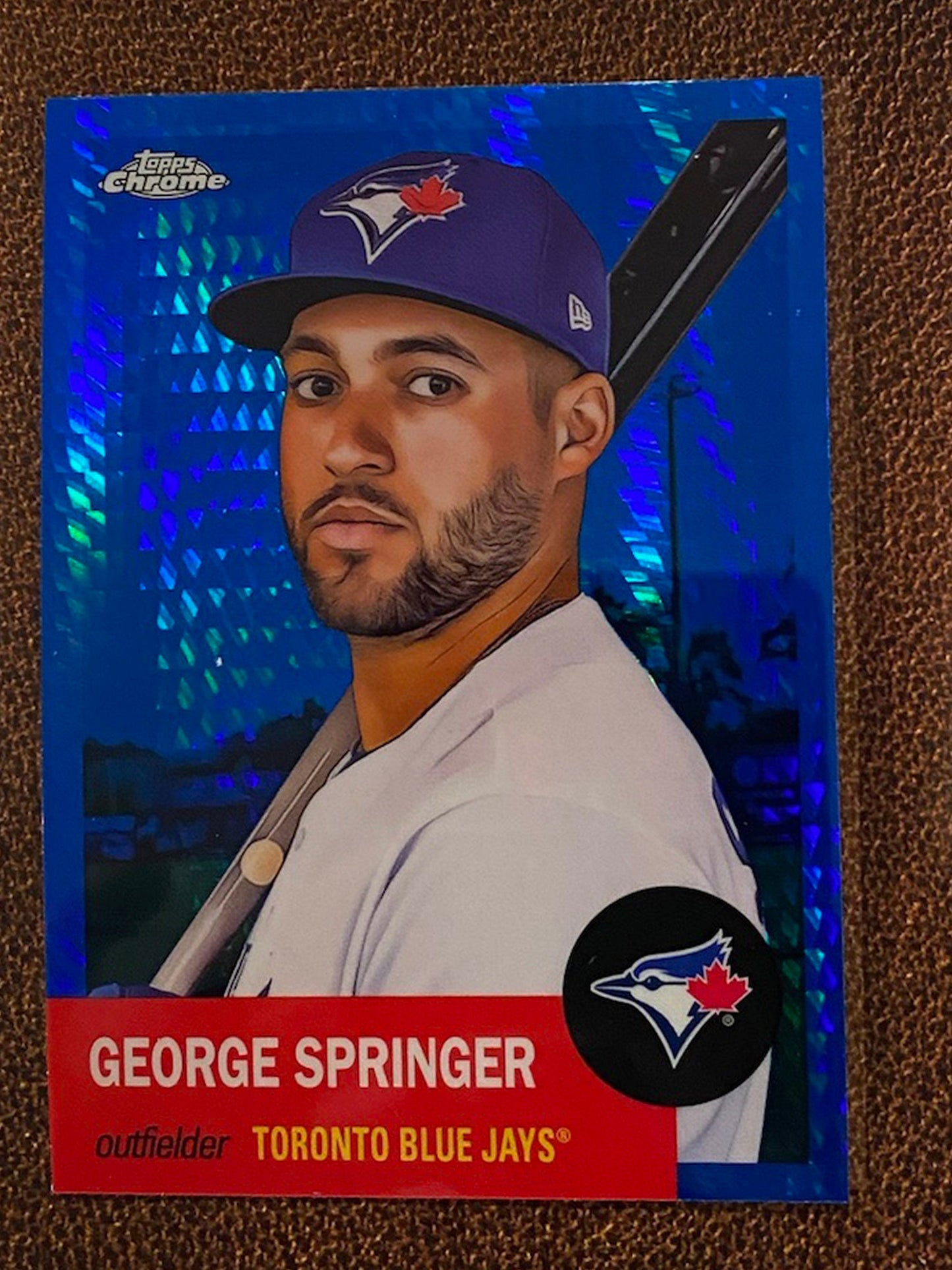 George Springer - 2022 Topps Chrome Platinum Anniversary - Blue Prism - Blue Jays