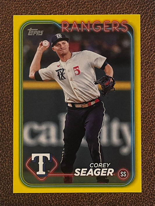 Corey Seager - 2024 Topps Series 1 - Yellow Parallel - Rangers