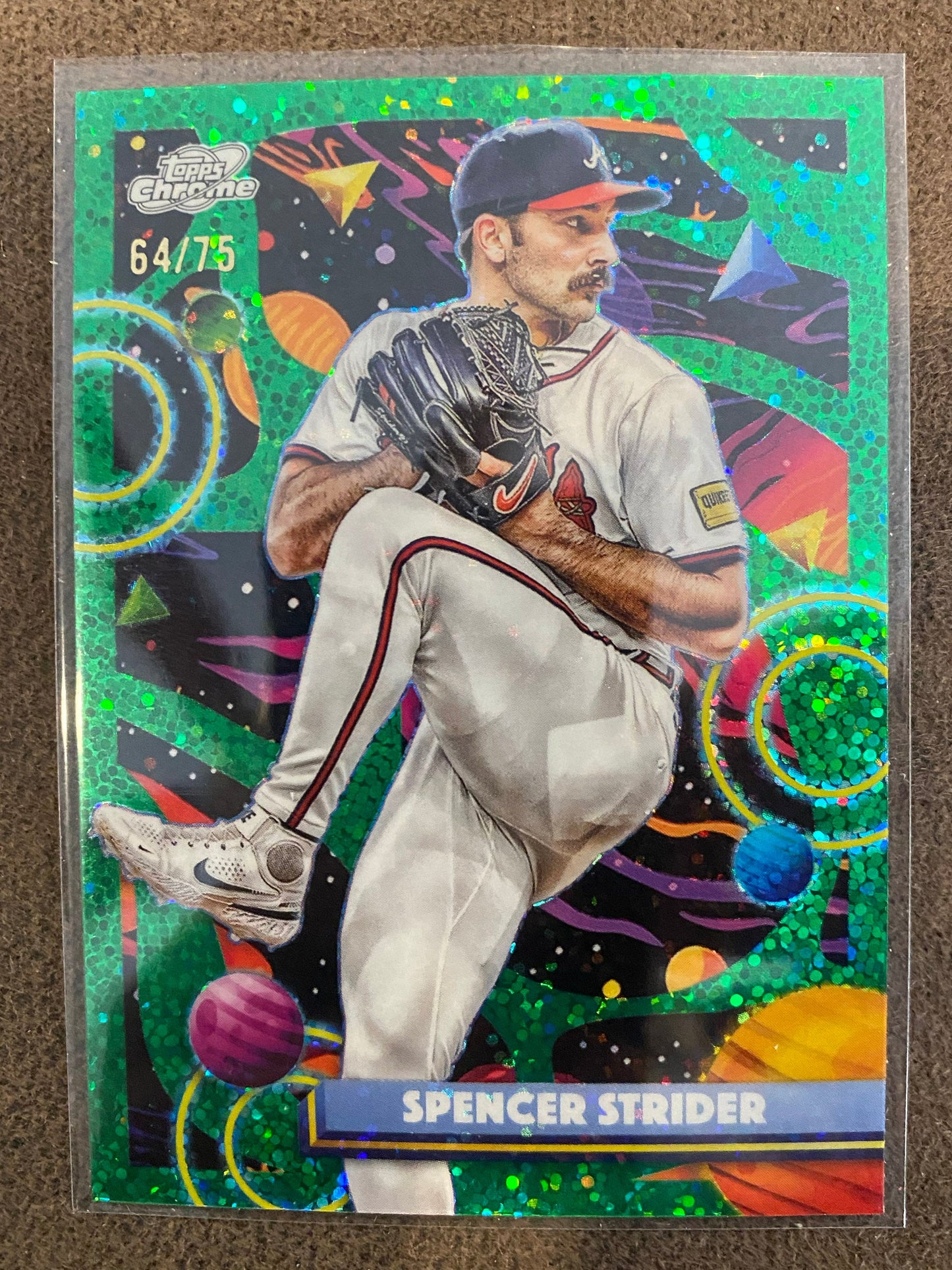 Spencer Strider - 2025 Topps Chrome Cosmic - Green /75 - Braves