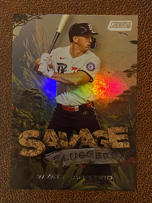 Wyatt Langford - 2025 Topps Stadium Club - Savage Sluggers Insert - Rangers